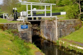 Bottom lock gate at Belan locks,Montgomery canal,near Welshpool,Powys,Wales,UK.May 2006.