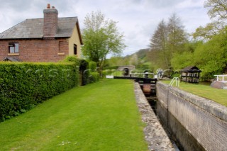 Lock keepers cottage at Belan bottom lock,Montgomery canal,below bridge 121,near Welshpool,Powys,Wales,UK.May 2006.