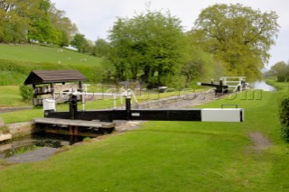 Belan bottom locks,Montgomery canal,near Welshpool,Powys,Wales,UK.May 2006.