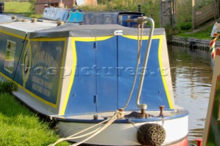 Narrow boats on the Shropshire Union canal at Wheaton Aston,Staffordshire,England.September 2006.