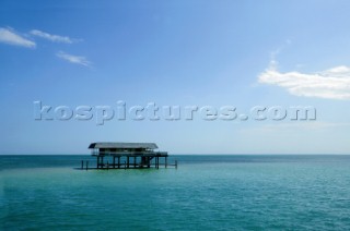 A house on stilts in Stiltsville south of Key Biscayne