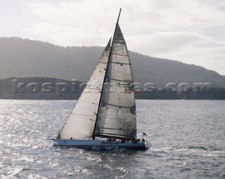 Wild Oats XI approaching Tasmania and the finish if the Rolex Sydney Hobart Race 2006