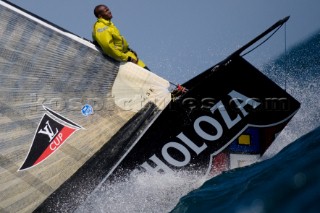 Valencia, 25 03 0732nd Americas Cup Training Day. Bow man. Team Shosholoza