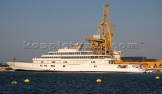 Spain Valencia 14 06 0532nd Americas Cup  - Valencia Louis Vuitton Acts 4 & 5Larry Ellison new motoryacht RISING SUN