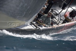 Leeward view of Americas Cup yacht