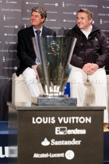 Valencia, 14 04 2007. Louis Vuitton RR1. Skippers Press Conference, Michel Bonnefous, President of the Organisation of the 32nd Americas Cup ,Yves Carcelle, President of Louis Vuitton Malletier.