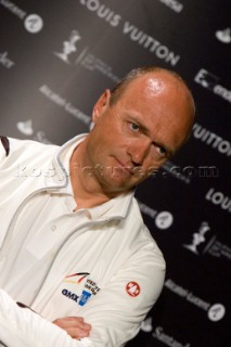 Valencia, 14 04 2007Louis Vuitton Cup  RR1Skippers Press Conference, Jesper Bank, United Internet Team Germany.