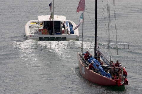 Valencia  16 05 2006 Americas Cup 2007  Act 1011 Mascalzone Latino Large powerful chaseboat tender t