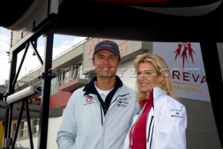 Valencia, 01 04 07. 32nd Americas Cup. Unveiling Day. Ernesto Bertarelli, President of Alinghi and his wife Kirstie.