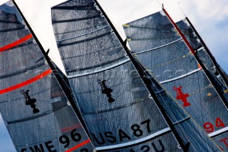 Americas Cup yacht startline sails