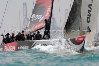 Emirates Team New Zealand front up for race one of the Louis Vuitton Act 13 with NZL84. 3/4/2007