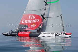 Emirates Team New Zealand NZL92 goes for a sail while waiting for breeze. Round Robin One Day five of the Louis Vuitton Cup and finally some racing. 20/4/2007