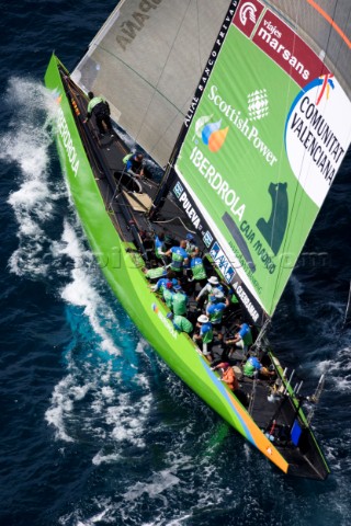 VALENCIA SPAIN  May 14th  HRH King JuanCarlos of Spain orange shirt racing as 18th man onboard Desaf