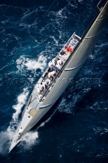 VALENCIA, SPAIN - May 14th:  BMW Oracle (USA) racing against Prada during the first semi final match of the Louis Vuitton Cup on May 14th 2007.