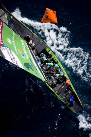 VALENCIA SPAIN  May 14th  HRH King JuanCarlos of Spain orange shirt racing as 18th man onboard Desaf