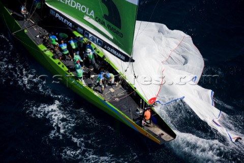 VALENCIA SPAIN  May 14th  HRH King JuanCarlos of Spain orange shirt racing as 18th man onboard Desaf