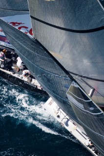 BMW Oracle in a collision with Luna Rossa