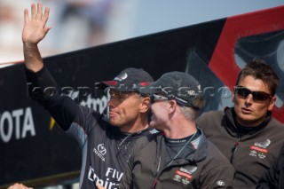 Valencia, 23 05 2007. Louis Vuitton Cup Semi Finals. Emirates Team New Zealand Crew, Grant Dalton & Terry Hutchinson.