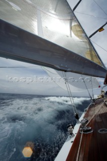 PALMA, MAJORCA - JUNE 16TH:  The crew onboard the J-Class yacht Ranger practice manoeuvres in preparation for The Superyacht Cup Ulysse Nardin on June 16th 2007. Fifty-two of the worlds largest and most expensive sailing superyachts have gathered in Majorca for three days of racing and social events beginning tomorrow. The combined length of the yachts is in excess of 2.2km.