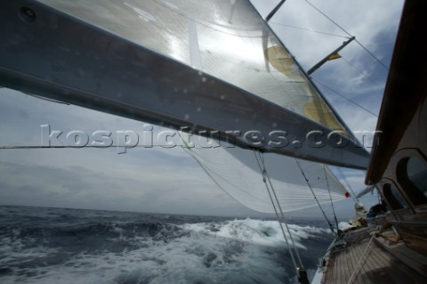 PALMA MAJORCA  JUNE 16TH  The crew onboard the JClass yacht Ranger practice manoeuvres in preparatio