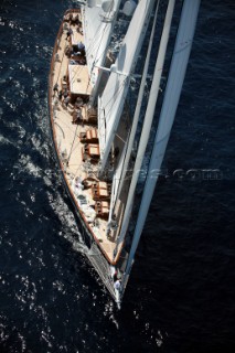 Meteor sailing on Fortis Day on June 17th 2007. Fifty-two of the worlds largest and most expensive sailing superyachts have gathered in Majorca for The Superyacht Cup Ulysse Nardin 2007. (Photo by Kos/Kos Picture Source)