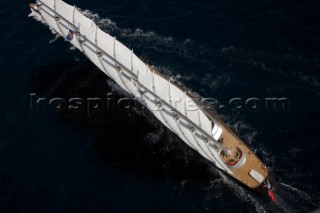 Maltese Falcon sailing on Fortis Day on June 17th 2007. Fifty-two of the worlds largest and most expensive sailing superyachts have gathered in Majorca for The Superyacht Cup Ulysse Nardin 2007. (Photo by Kos/Kos Picture Source)