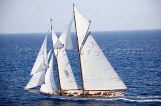 Eleonora sailing on Fortis Day on June 17th 2007. Fifty-two of the worlds largest and most expensive sailing superyachts have gathered in Majorca for The Superyacht Cup Ulysse Nardin 2007. (Photo by Kos/Kos Picture Source)