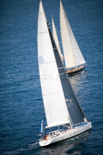 Visione sailing on Fortis Day on June 17th 2007. Fifty-two of the worlds largest and most expensive sailing superyachts have gathered in Majorca for The Superyacht Cup Ulysse Nardin 2007. (Photo by Kos/Kos Picture Source)