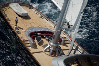 Maltese Falcon sailing on Fortis Day on June 17th 2007. Fifty-two of the worlds largest and most expensive sailing superyachts have gathered in Majorca for The Superyacht Cup Ulysse Nardin 2007.