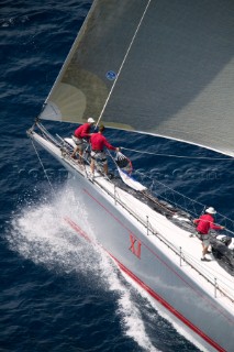 Wild Oats XI sailing on Fortis Day on June 17th 2007. Fifty-two of the worlds largest and most expensive sailing superyachts have gathered in Majorca for The Superyacht Cup Ulysse Nardin 2007. (Photo by Kos/Kos Picture Source)