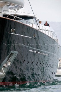 PALMA, MAJORCA - JUNE 17TH:  VIP guests sailing onboard Maltese Falcon owned by Tom Perkins on Fortis Day of the Superyacht Cup Ulysse Nardin on June 17th 2007. Fifty-two of the worlds largest and most expensive sailing superyachts have gathered in Majorca for The Superyacht Cup Ulysse Nardin 2007, including three days of sailing and social events.