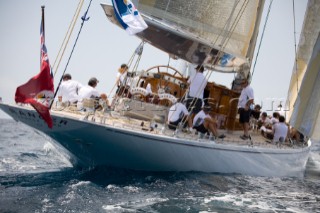 PALMA, MAJORCA - JUNE 17TH:  The giant 44m J-Class yacht Ranger sailing on the first day of the Superyacht Cup Ulysse Nardin in the light winds off Palma on June 17th 2007. Fifty-two of the worlds largest and most expensive sailing superyachts have gathered in Majorca for The Superyacht Cup Ulysse Nardin 2007, including three days of sailing and social events.