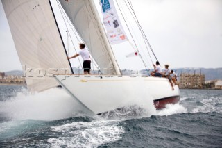 PALMA, MAJORCA - JUNE 18TH:  The 27m Pedrick designed Savannah sailing on Astilleros di Majorca Day of the Superyacht Cup Ulysse Nardin on June 18th 2007. Fifty-two of the worlds largest and most expensive sailing superyachts have gathered in Majorca for The Superyacht Cup Ulysse Nardin 2007, including three days of sailing and social events.