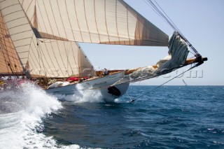 PALMA, MAJORCA - JUNE 19TH:  The oldest yacht the 1920 Lulworth sailing on New Zealand Millenium Day of the Superyacht Cup Ulysse Nardin on June 19th 2007. Fifty-two of the worlds largest and most expensive sailing superyachts have gathered in Majorca for The Superyacht Cup Ulysse Nardin 2007, including three days of sailing and social events.