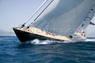 PALMA, MAJORCA - JUNE 19TH:  The 46m yacht Pink Gin wins Division 1 sailing on New Zealand Millenium Day of the Superyacht Cup Ulysse Nardin on June 19th 2007. Fifty-two of the worlds largest and most expensive sailing superyachts have gathered in Majorca for The Superyacht Cup Ulysse Nardin 2007, including three days of sailing and social events.