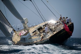 PALMA, MAJORCA - JUNE 19TH:  The 46m Pink Gin wins Division 1 sailing on New Zealand Millenium Day of the Superyacht Cup Ulysse Nardin on June 19th 2007. Fifty-two of the worlds largest and most expensive sailing superyachts have gathered in Majorca for The Superyacht Cup Ulysse Nardin 2007, including three days of sailing and social events.