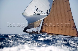 PALMA, MAJORCA - JUNE 19TH:  The oldest yacht the 1920 Lulworth sailing on New Zealand Millenium Day of the Superyacht Cup Ulysse Nardin on June 19th 2007. Fifty-two of the worlds largest and most expensive sailing superyachts have gathered in Majorca for The Superyacht Cup Ulysse Nardin 2007, including three days of sailing and social events.