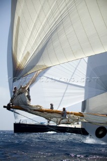 PALMA, MAJORCA - JUNE 19TH:  The oldest yacht the 1920 Lulworth sailing on New Zealand Millenium Day of the Superyacht Cup Ulysse Nardin on June 19th 2007. Fifty-two of the worlds largest and most expensive sailing superyachts have gathered in Majorca for The Superyacht Cup Ulysse Nardin 2007, including three days of sailing and social events.