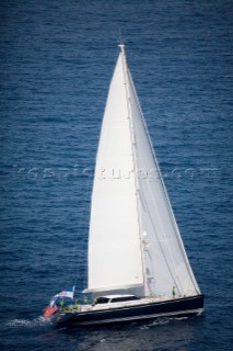 Kokomo sailing on Fortis Day on June 17th 2007. Fifty-two of the worlds largest and most expensive sailing superyachts have gathered in Majorca for The Superyacht Cup Ulysse Nardin 2007. (Photo by Kos/Kos Picture Source)