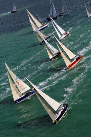 COWES ENGLAND  August 13th The fleet of nearly 300 racing yachts leaves Cowes on the Isle of Wight t