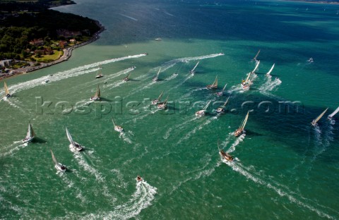 COWES ENGLAND  August 13th The fleet of nearly 300 racing yachts leaves Cowes on the Isle of Wight t