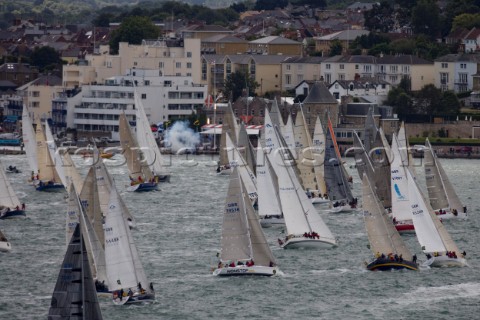 COWES ENGLAND  August 13th The fleet of nearly 300 racing yachts leaves Cowes on the Isle of Wight t