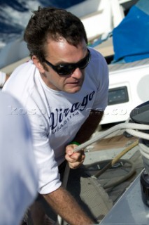 Sailing with crew onboard the Swan 100 maxi Virago built by Nautor - The Superyacht Cup 2007 Antigua in the Caribbean