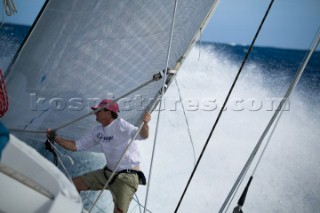 Sailing with crew onboard the Swan 100 maxi Virago built by Nautor - The Superyacht Cup 2007 Antigua in the Caribbean