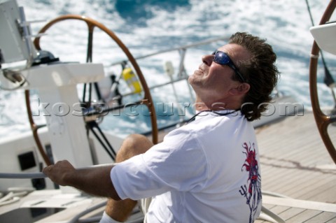 Sailing with crew onboard the Swan 100 maxi Virago built by Nautor  The Superyacht Cup 2007 Antigua 