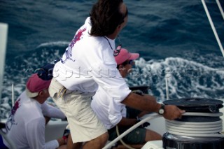 Sailing with crew onboard the Swan 100 maxi Virago built by Nautor - The Superyacht Cup 2007 Antigua in the Caribbean