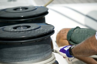 Onboard the Swan 100 Virago sailing during The Superyacht Cup 2007 Antigua in the Caribbean