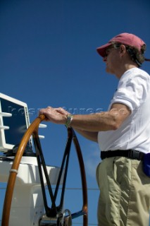 Onboard the Swan 100 Virago sailing during The Superyacht Cup 2007 Antigua in the Caribbean