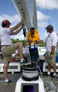 Onboard the Swan 100 Virago sailing during The Superyacht Cup 2007 Antigua in the Caribbean