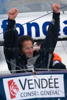 2008 VENDEE GLOBE. Michel Desjoyeaux (FRA) FONCIA Winner for second time.